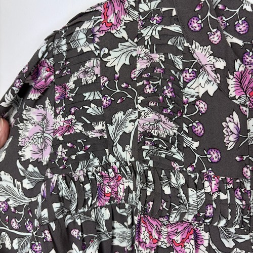 Lane Bryant NWT Flowy Floral Rayon Long Sleeve Blouse Top Pleated Accent Size 18 - Picture 10 of 12