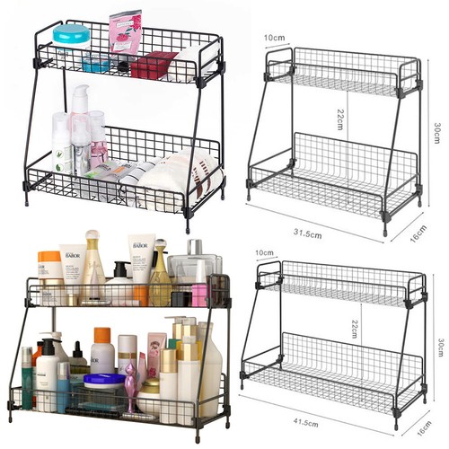 Metal Storage Rack Unit Shelf Kitchen Home Space Saving Tidy Organizer Cupboard - Picture 3 of 12