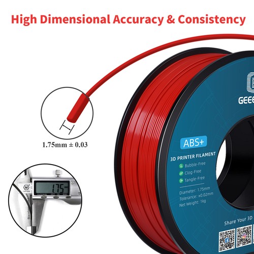 GEEETECH Filament ABS+ Red 1.75mm 1kg/roll Consumables For FDM 3D Printer US - Picture 4 of 8