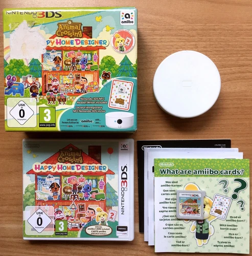 ANIMAL CROSSING HAPPY HOME DESIGNER + LECTEUR NFC COMPLET NINTENDO 3DS PAL EURO
