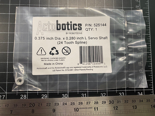 Actobotics - 525144, diametro 0,375" Albero servosterzo x 0,280" L (spline 24 denti) - Nuovo con scatola - Foto 4 di 5