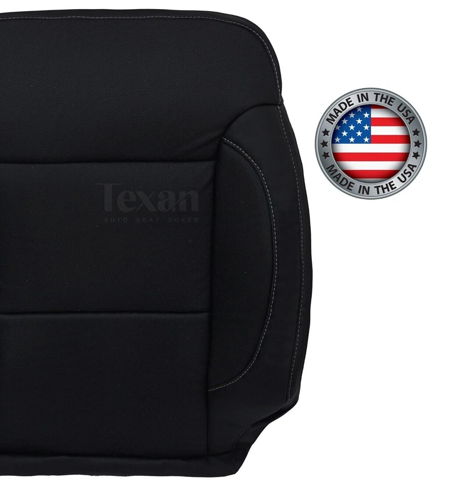 For 2016 2017 GMC Yukon Yukon XL Passenger Lean Back Perforated Seat Cover Black - Image 3 of 4