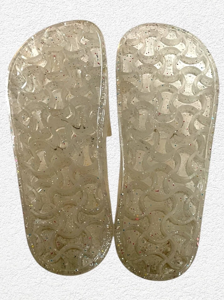 Sandalia Wild Diva Gold Clear Jelly Plataforma Transparente con Brillo Talla 6 Foto 2 de 4