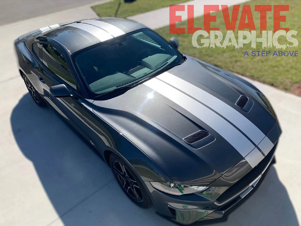 For Ford Mustang Decals Split Rally Vinyl Stripes 3M Graphics Stickers 2018-2023 - Изображение 3 из 4