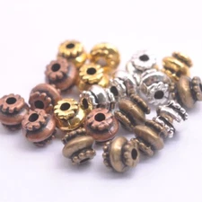 50PCS Wholesale Tibetan Silver Beads Charms Jewelry 6MM M3154