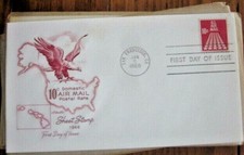 BALD EAGLE AIRMAIL MAP OF AMERICA 1968 ARTMASTER CACHET FDC