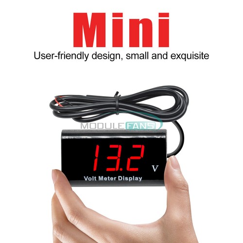 IPX6 0.56" Digital Volt Meter DC12V 2 Lines LED Red Waterproof Voltmeter For Car - Picture 5 of 12