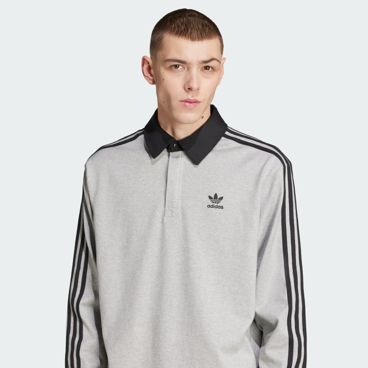 adidas Adicolor Rugby Polo Shirt Medium Grey Heather JY1399