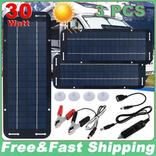 30W Solar Car Battery Charger 12V Volt Solar Panel Kit for Car RV Boat Trailer