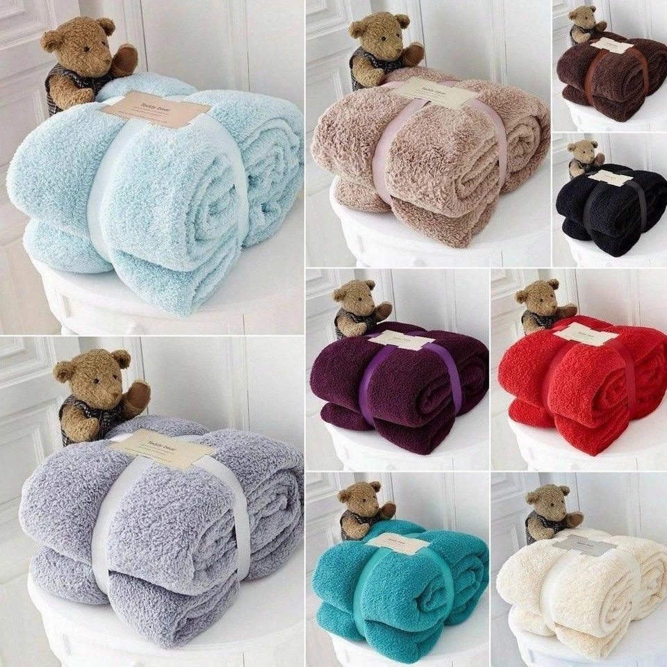 COMFORT COLLECTIONS CLEARANCE Teddy Bear Throw Blanket Super Soft Cuddly Warm Sofa Bed Double King