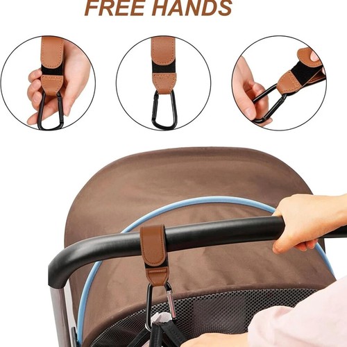 Pram Clips | Universal Baby Buggy Pushchair Stroller Shopping Bags Hook Straps - Picture 19 of 20