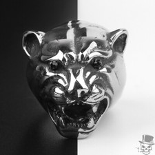 Sculpt Rings  Men  s Panther Head Ring   Stainless Steel Bold Animal Ring