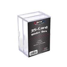 Pack of 2 BCW 35 Count Trading Card Slider Plastic Storage Boxes