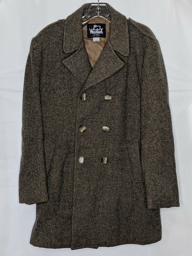 Vtg 60's Woolrich Wool Tweed Pea Coat 