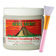 Aztec Secret Indian Healing Clay 1 lb 454g JAR + FREE BRUSH. Face & Body Mask