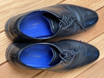 Cole Haan Black and Blue Oxford Shoes Perforated Leather Men main image 2