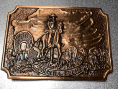 Belt, A Vintage, Buckle, Western, Enamel, Saddle, Vintage, 753