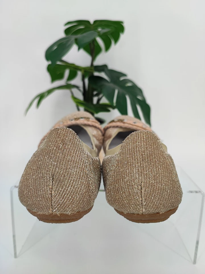 Zapatos planos de ballet Rieker dorados con puntera redonda sin cordones para mujer talla 40EU 8,5US Foto 3 de 4