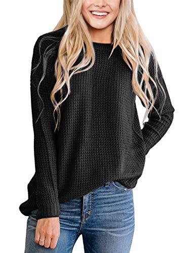 Women's Long Sleeve Waffle Knit Sweater 