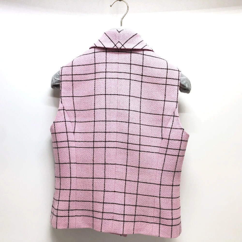 CHANEL P77266 24S tweed senza maniche abbigliamento giacche top canotta tweed rosa