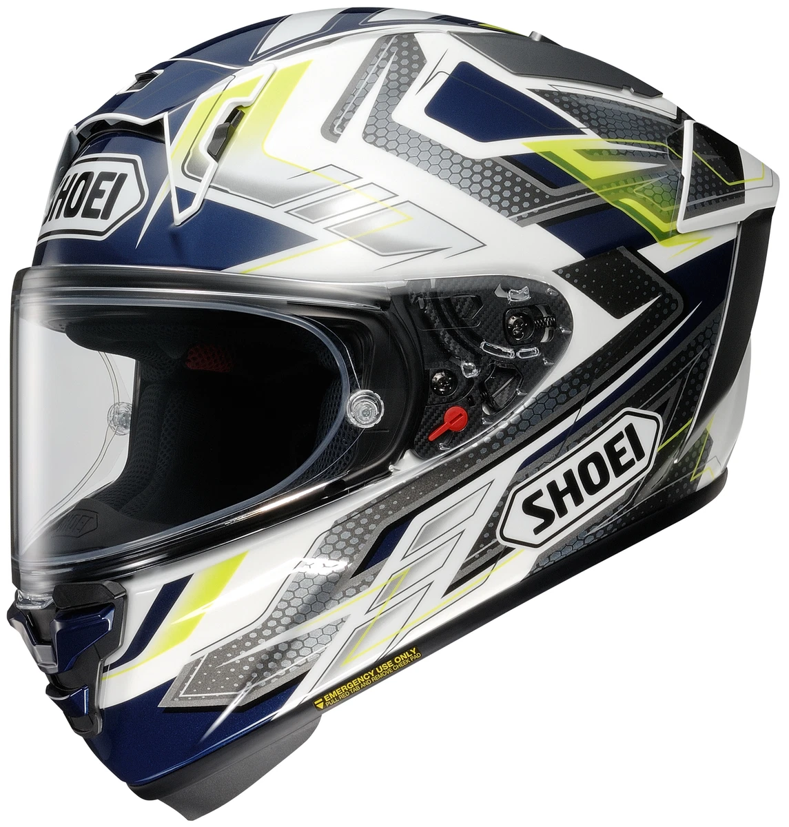 誠実 SHOEI X-15 ESCALATE ブルー\イエロー ヘルメット/シールド