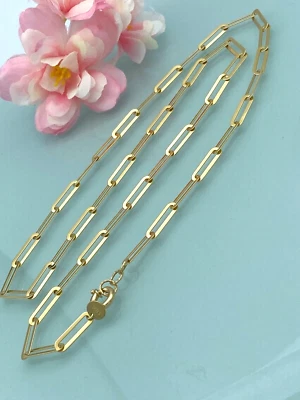 56,5 cm Halskette 750 Gelbgold 18 KT Gold *Paperclip* Kette Herren Unisex👍WOW - Bild 1 von 4