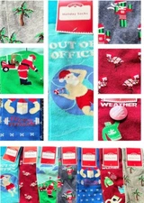 Holiday Time CHRISTMAS Theme Novelty Knee High Crew Socks Lot/7 Size 6-12 NEW