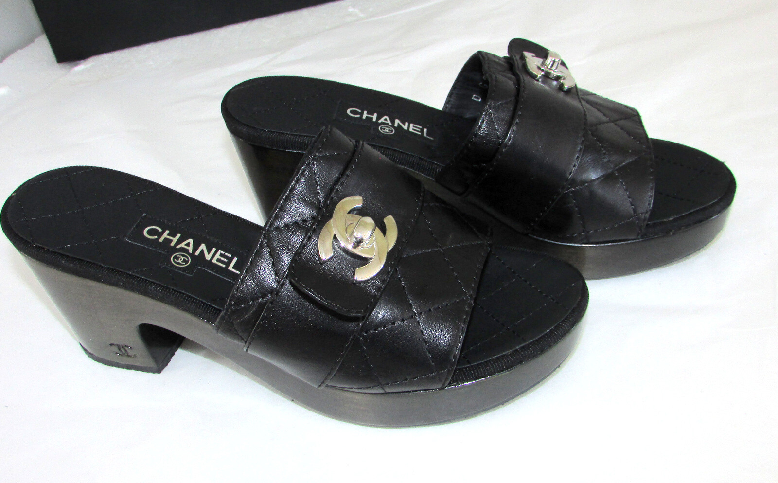 chanel sandals cc logo
