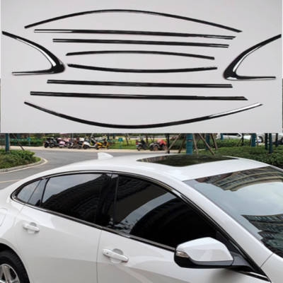 FOR Chevrolet Malibu 2018-2024 Black Stainless Car Window frame Strip Cover Trim