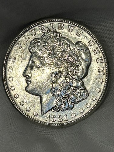 1921 Morgan Silver Dollar AU VF Bright Nice Collectors Coin - Picture 3 of 12