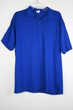 Men's Hanes EcoSmart Polo Shirt CottonBlend Jersey Deep Royal XL
