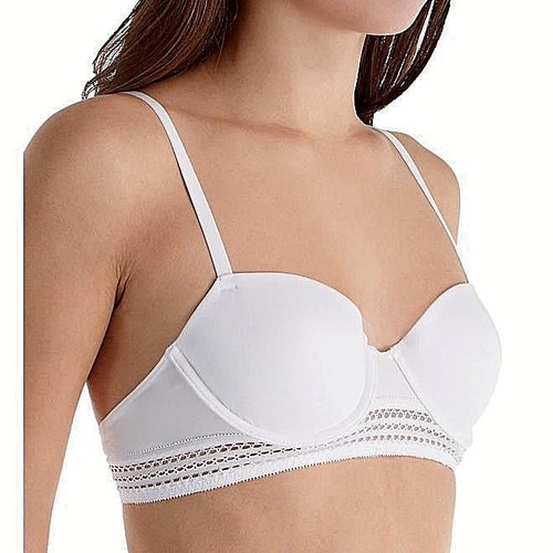 New Bra, DKNY, Cotton Lace Trim Classic Balconette white DK4007 MSRP-$44.00 34C - Picture 2 of 11
