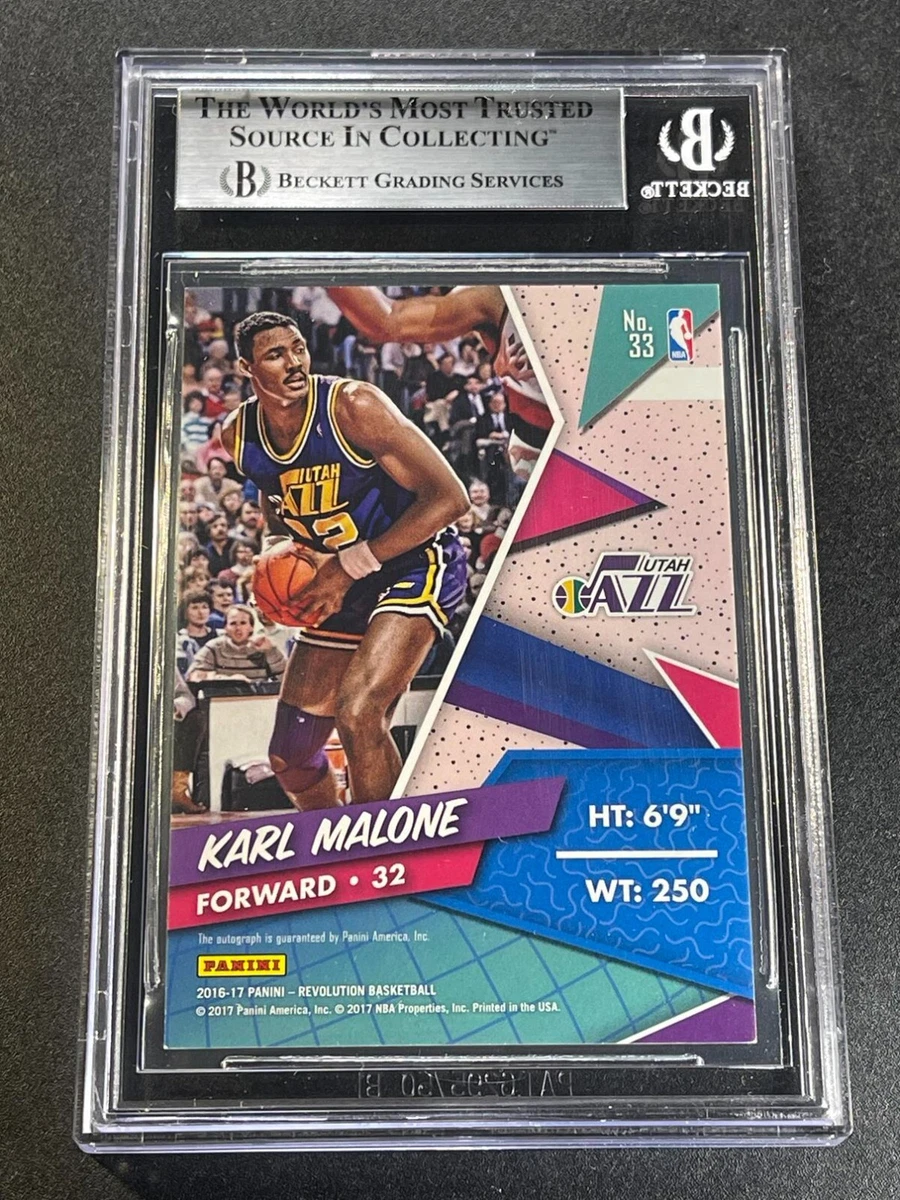 KARL MALONE 2016 PANINI REVOLUTION #33 AUTOGRAPH AUTO HOLOFOIL 
