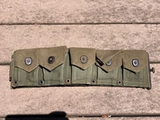Vintage US Army Military Korean War Ammo M1923 Ammunition Web Belt Field Gear