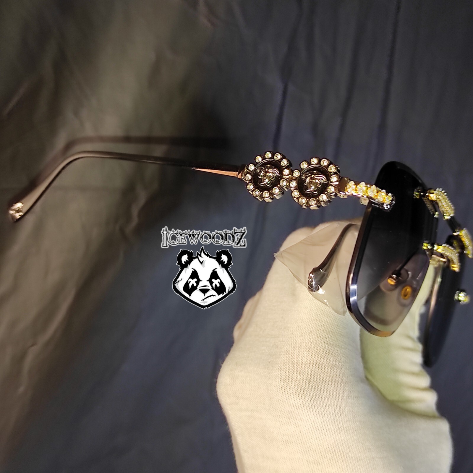 DESIGNER DIAMOND BUFF'S glasses RETRO MEDUSA buff's designer VVS sunglasses