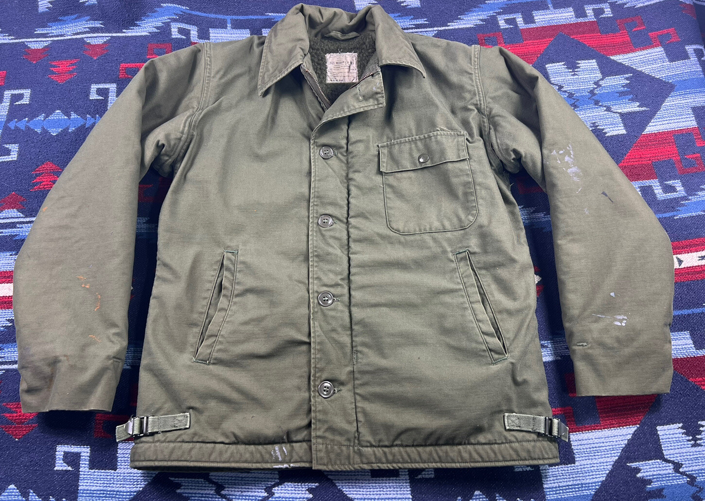 Vintage Military Cold Weather Permeable A2 Deck Coat Jacket Size