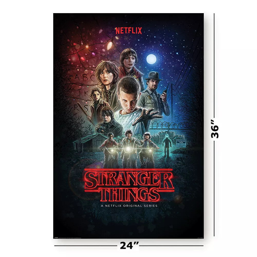  Stranger Things 1, 2, 3 & 4-4 Piece TV Show Poster Set (Regular  Styles - Version 4) (Size: 24 x 36 each Poster): Posters & Prints