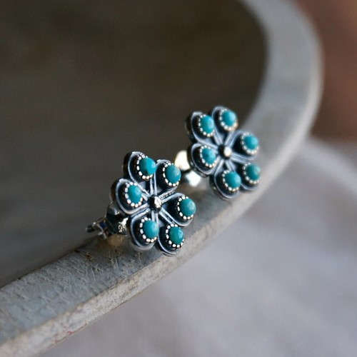 Turquoise Gemstone 925 Sterling Silver Beautiful Designer Cufflinks For Love - Picture 2 of 4