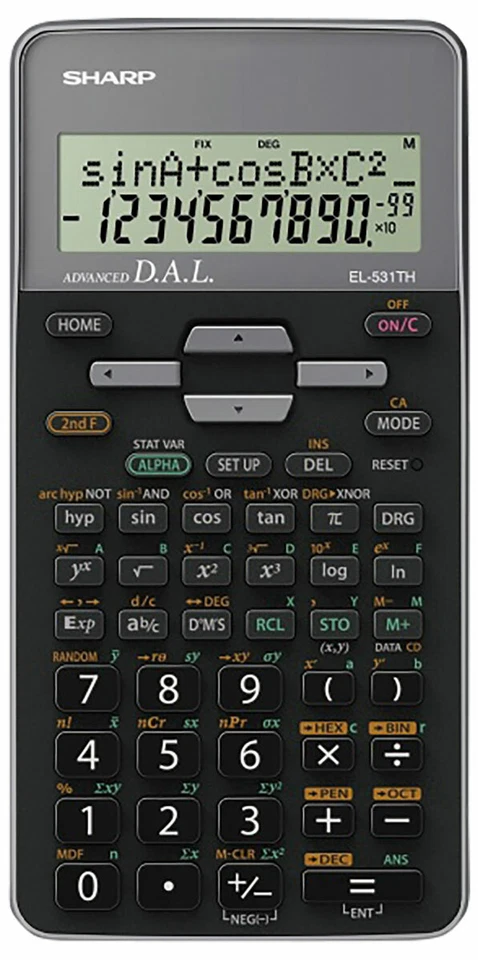 SHARP ELECTRONICS Sharp EL-531 TH GY Schulrechner grau Batteriebetrieb NEU
