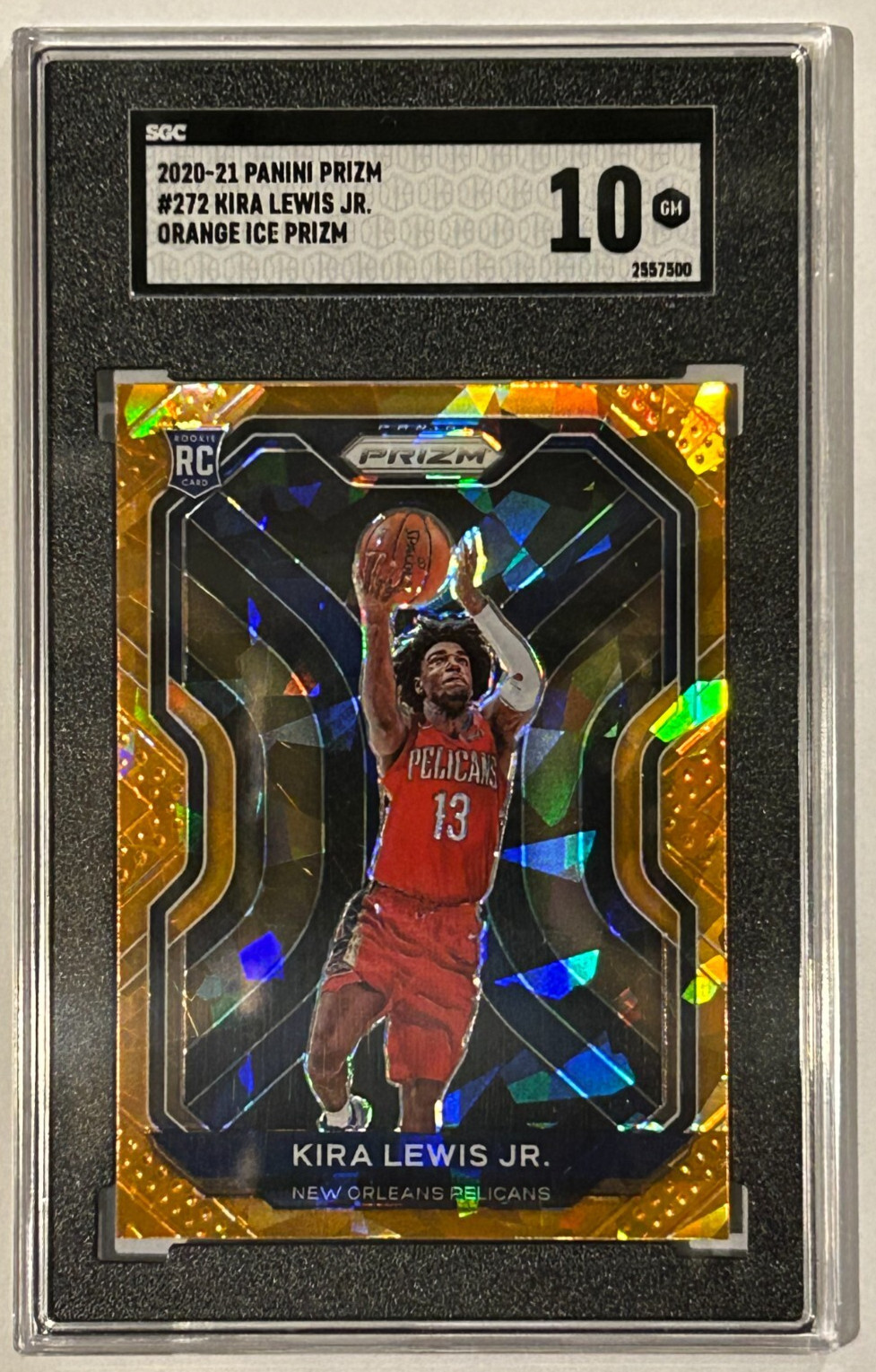 2020-21 Panini Priam Kira Lewis Jr #272 Orange Ice Prizm SGC GM 10