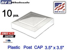 Plastic Fence Post CAP 3.5 x 3.5 inch, White, 10 pcs, USA made, Heavy Duty