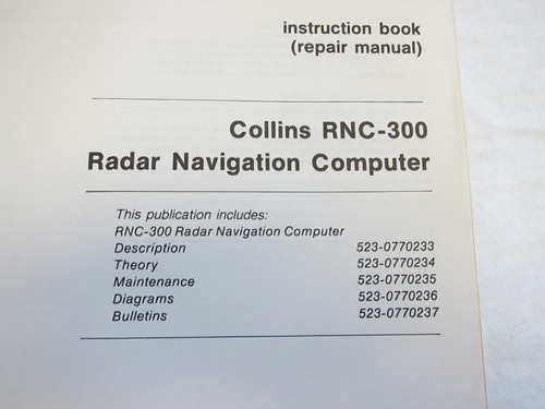 Collins Service Repair Manual Instruction Book RNC-300 Radar Navigation - Picture 3 of 4