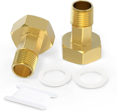 2PCS Brass Water Meter Coupling Pipe Fitting, 1'' BSP Female x 1/2'' NPT Male, Hex