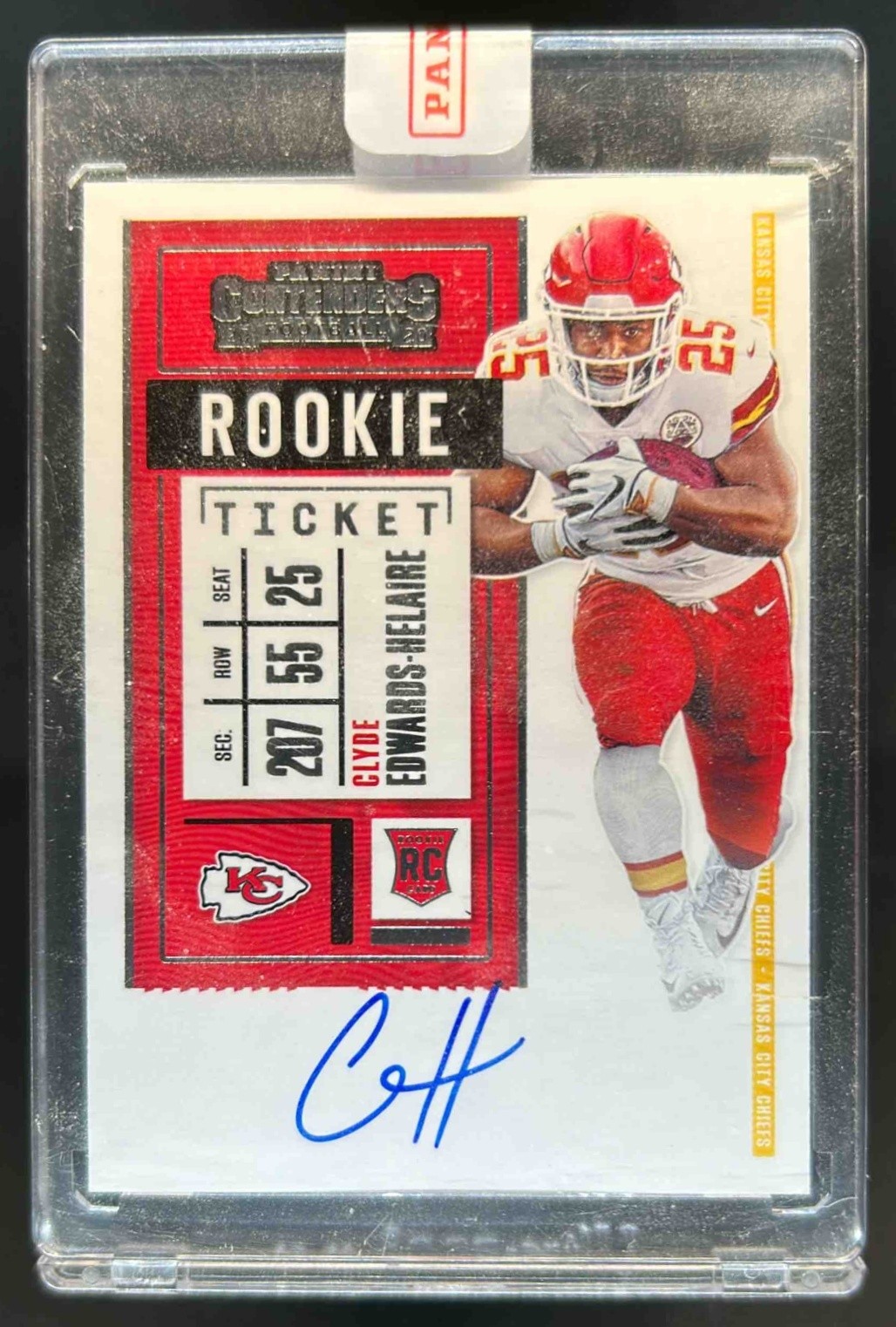 2020 Contenders Clyde Edwards-Helaire RC Rookie Auto #112 Chiefs