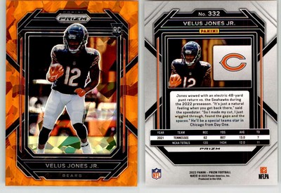 Velus Jones Jr. 2022 Prizm Orange Ice #332 Tennessee Bears Saints RC Rookie