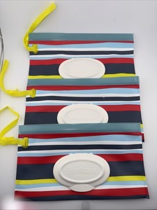 Huggies Clutch N Clean Striped Refillable Pouch Baby Wipes Travel Dispenser 3 Pk