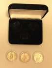 3 Standing Liberty Quarters 1926 1928 in Capsules & Velvet Case Circulated Worn