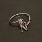 STERLING SILVER 925 Lot Ring B8 Sz 7 Letter N Alphabet Name Nancy Nanny Nurse No