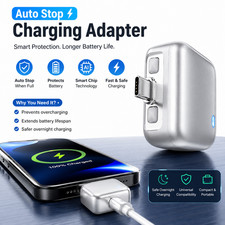 Auto Stop Charging Adapter Usb-c Smart Auto Disconnect Charger Battery Protector