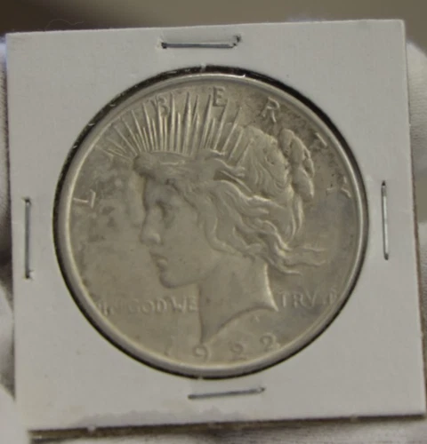 1922 D US Peace Silver Dollar $1 AU